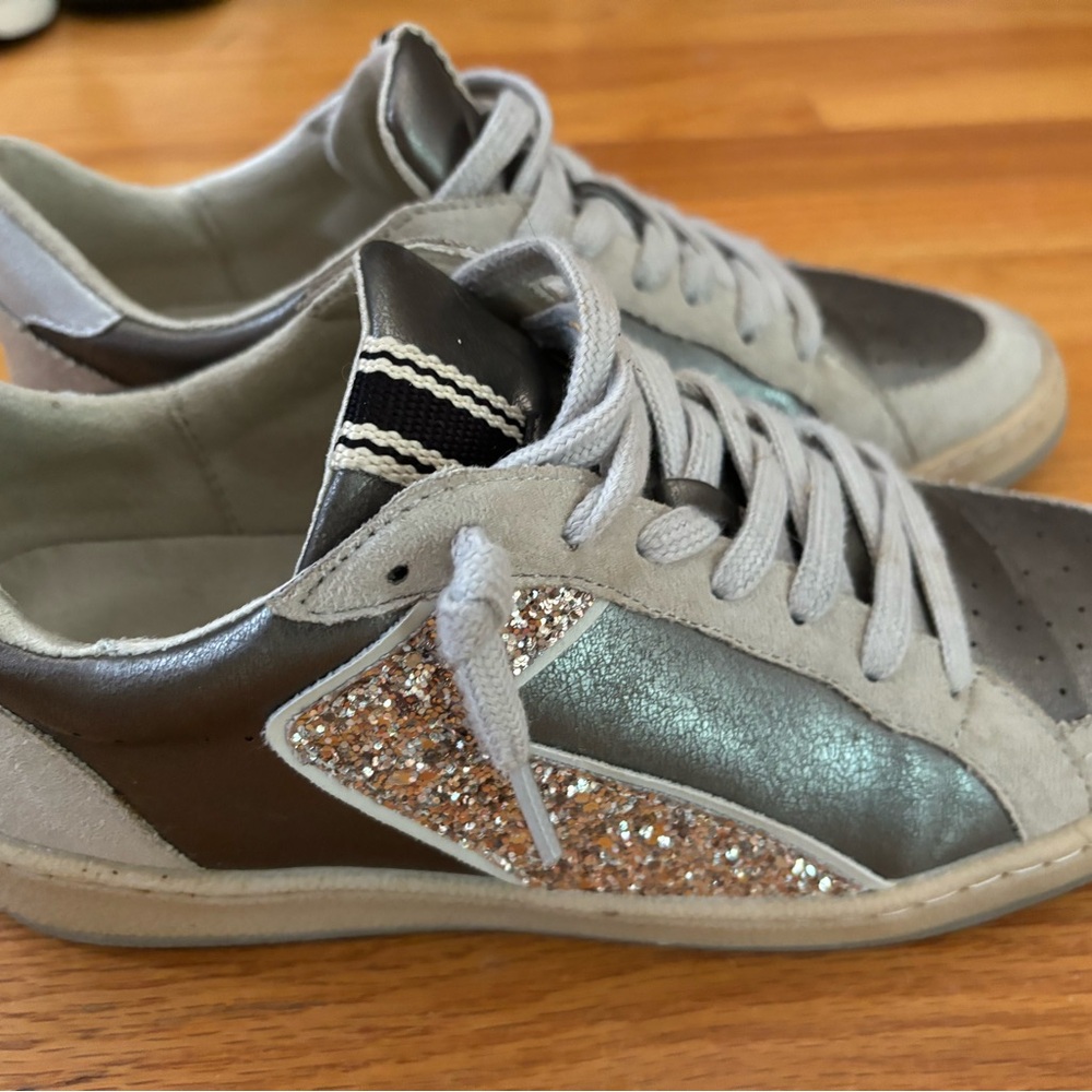 ShuShop Silver and Gray Glitter Sneakers